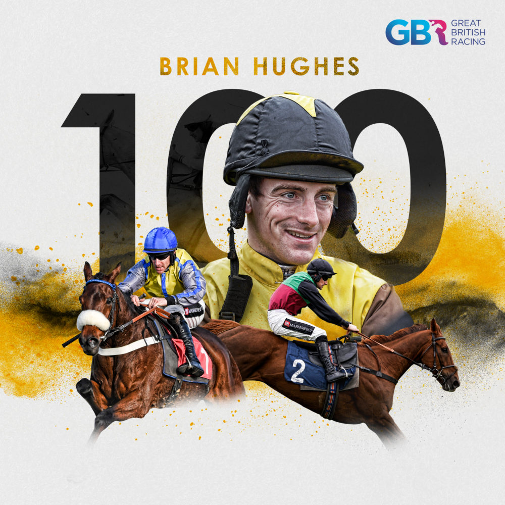 Brian Hughes first to 100 winners in the Jump Jockeys' Championships